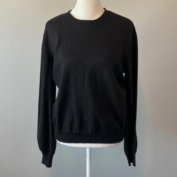Sparrow Sweaters - Sparrow Crewneck Metallic Sweater Black Size Large
